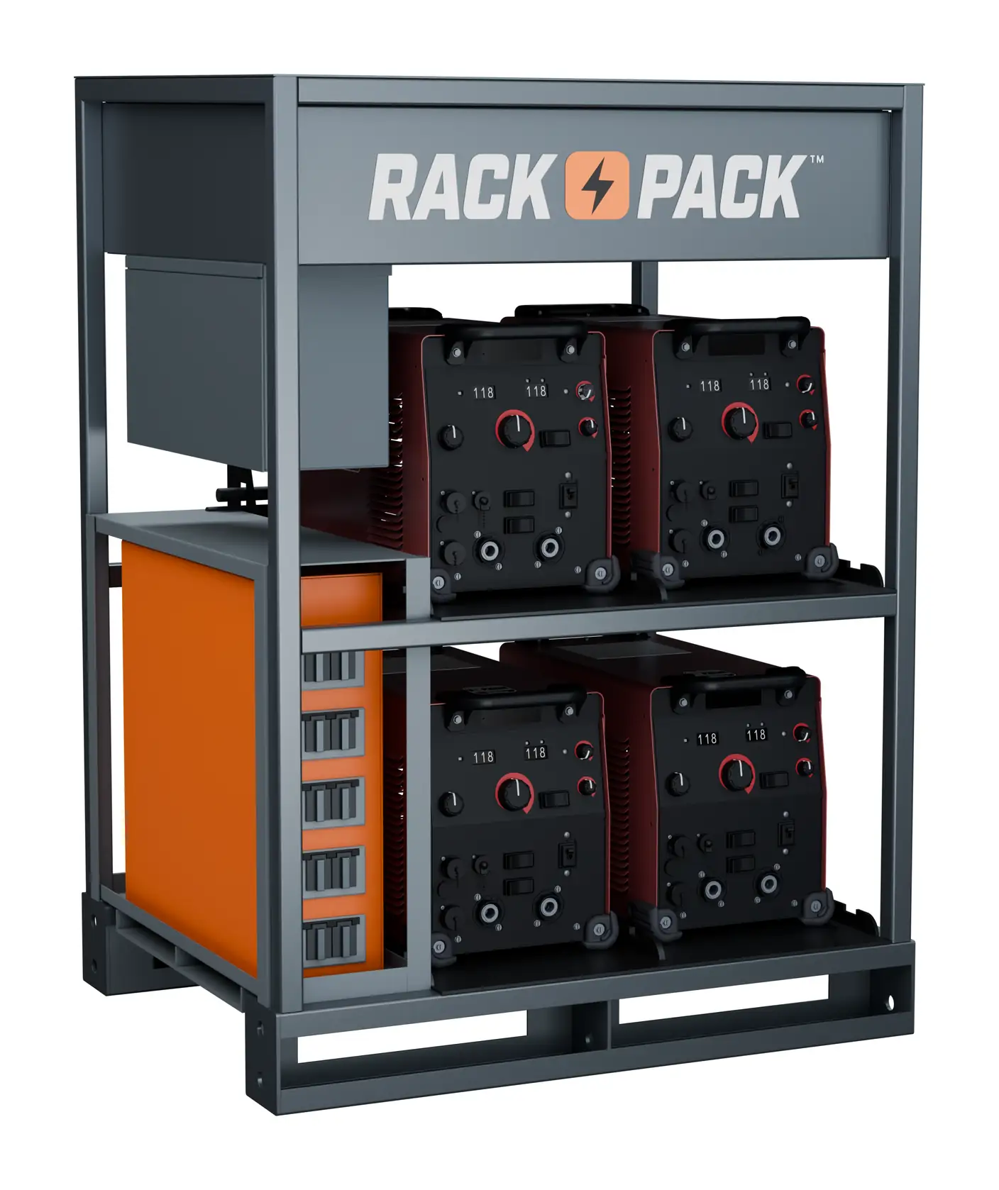 Rack-Pack four-position industrial welding rack