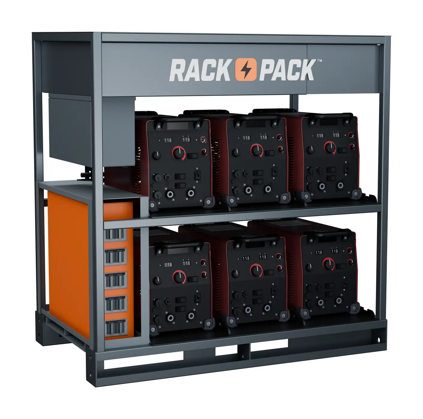 Rack-Pack six-position industrial welding rack